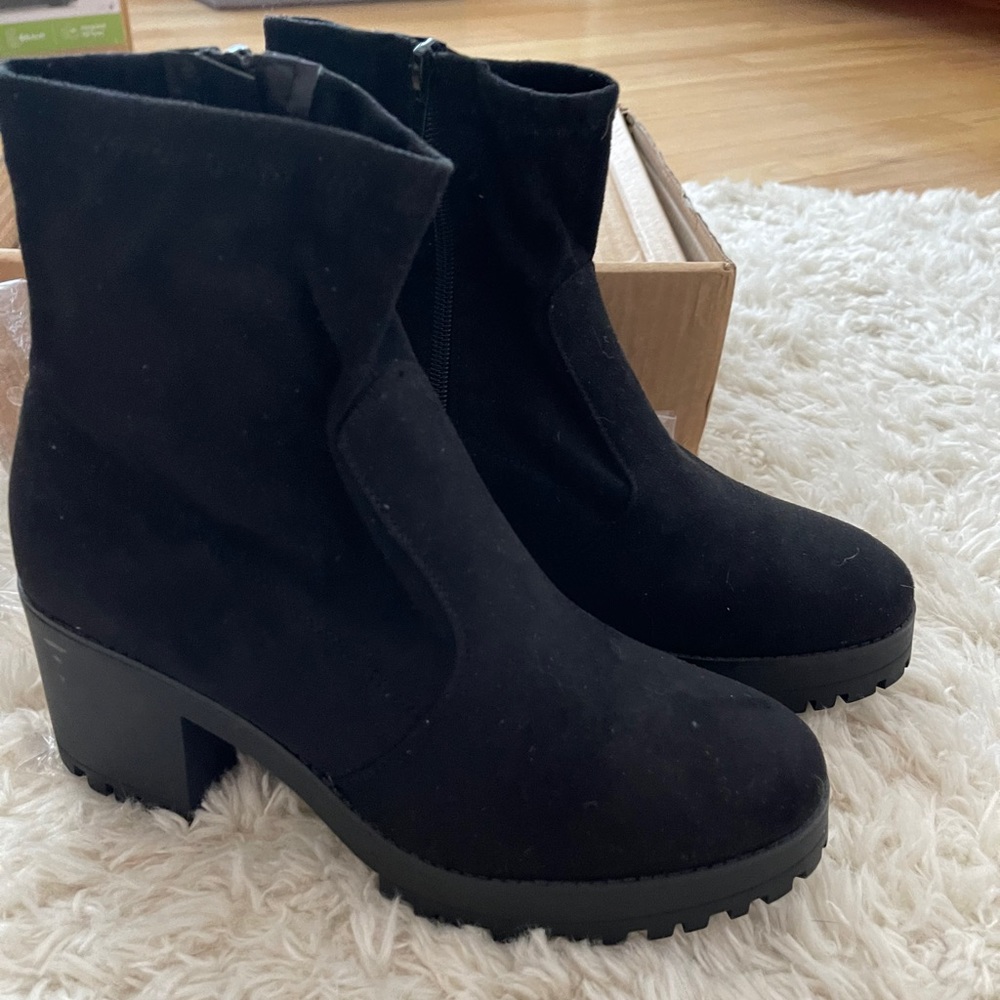 Women’s Black cleated ankle boots
